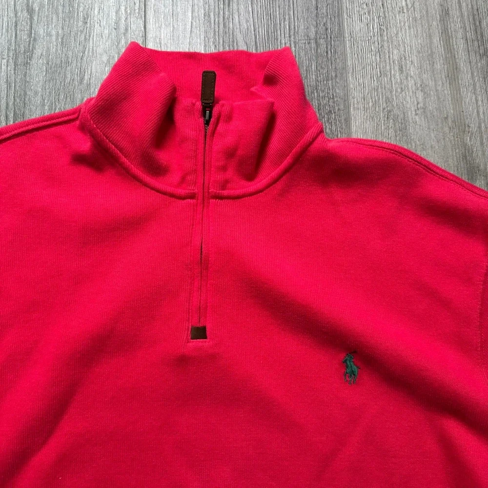 Polo Ralph Lauren Quarter Zip Sweatshirt Red Men's XL Pullover